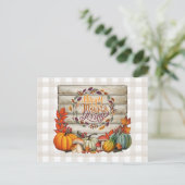 Happy Thanksgiving Country Harvest Rustic Feestdagenkaart (Staand voorkant)