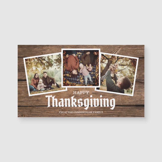 Happy Thanksgiving Country Rustic Family Foto (Voorkant)
