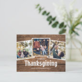 Happy Thanksgiving Country Rustic Family Foto Feestdagenkaart (Staand voorkant)