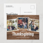 Happy Thanksgiving Country Rustic Family Foto Feestdagenkaart (Voorkant / Achterkant)