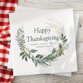 Happy Thanksgiving Country Rustic Foliage Wreate Servet