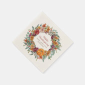 Happy Thanksgiving Country Rustic Pumpkin Wreath Servet (Hoek)