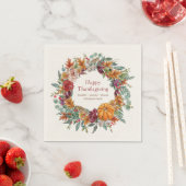 Happy Thanksgiving Country Rustic Pumpkin Wreath Servet (Insitu)