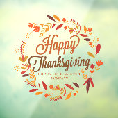 Happy Thanksgiving Custom Company Autumn Leaf Raamsticker (Vel 3)