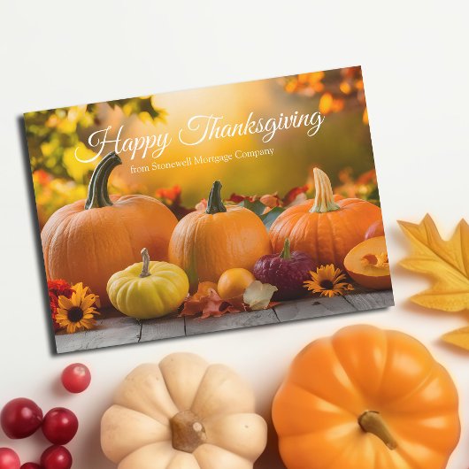 Happy Thanksgiving Custom Company Herfst Pompoenen Feestdagenkaart