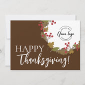 Happy Thanksgiving Custom logo Foliage Feestdagenkaart (Voorkant)