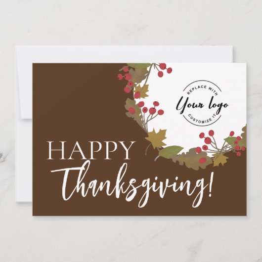 Happy Thanksgiving Custom logo Foliage Feestdagenkaart (Voorkant)