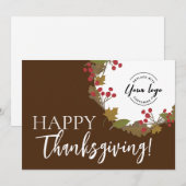 Happy Thanksgiving Custom logo Foliage Feestdagenkaart (Voorkant / Achterkant)