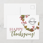 Happy Thanksgiving Custom logo Foliage Feestdagenkaart (Voorkant / Achterkant)