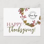 Happy Thanksgiving Custom logo Foliage Feestdagenkaart (Voorkant)