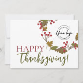Happy Thanksgiving Custom logo Foliage Feestdagenkaart (Voorkant)