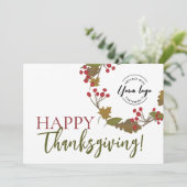 Happy Thanksgiving Custom logo Foliage Feestdagenkaart (Staand voorkant)