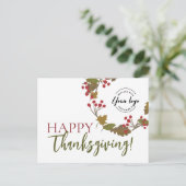 Happy Thanksgiving Custom logo Foliage Feestdagenkaart (Staand voorkant)