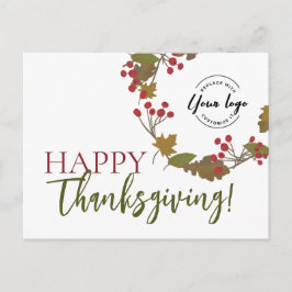 Happy Thanksgiving Custom logo Foliage Feestdagenkaart