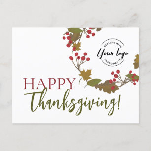 Happy Thanksgiving Custom logo Herfst botanicals Briefkaart