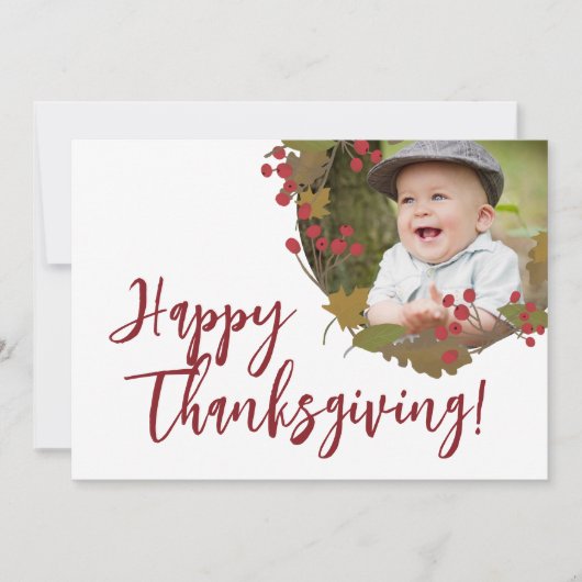 Happy Thanksgiving Custom Photo Family Greeting Feestdagenkaart (Voorkant)