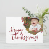 Happy Thanksgiving Custom Photo Family Greeting Feestdagenkaart (Staand voorkant)
