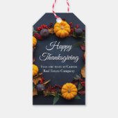 Happy Thanksgiving Custom Pumpkin Wreath Modern Cadeaulabel (Voorkant)