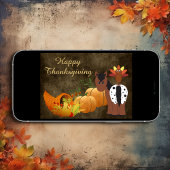 Happy Thanksgiving Cute Appaloosa Horse and Turkey Feestdagen Kaart