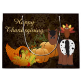 Happy Thanksgiving Cute Appaloosa Horse and Turkey Groot Cadeauzakje (Voorkant)