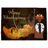 Happy Thanksgiving Cute Appaloosa Horse and Turkey Groot Cadeauzakje (Achterkant)