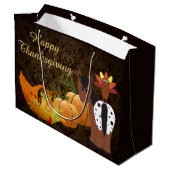 Happy Thanksgiving Cute Appaloosa Horse and Turkey Groot Cadeauzakje (Achterkant Gekanteld)