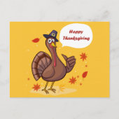 Happy Thanksgiving Cute Cartoon Turkije Briefkaart (Voorkant)