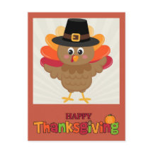 Happy Thanksgiving Cute Cartoon Turkije