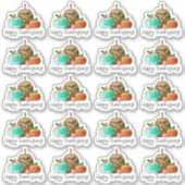 Happy Thanksgiving Cute Glitter Pumpkins Business Sticker (Voorkant)