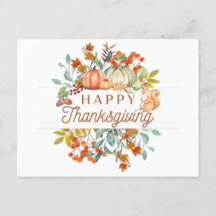 Happy Thanksgiving Cute Natuur Briefkaart
