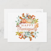 Happy Thanksgiving Cute Natuur Briefkaart (Voorkant / Achterkant)