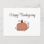 Happy Thanksgiving Cute Oranje Pumpkin Briefkaart (Voorkant)
