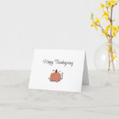 Happy Thanksgiving Cute Oranje Pumpkin Briefkaart (Gele Bloem)