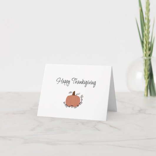 Happy Thanksgiving Cute Oranje Pumpkin Briefkaart (Voorkant)