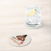 Happy Thanksgiving Cute Pilgrim Turkije Kartonnen Onderzetters (Insitu)