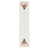 Happy Thanksgiving Cute Pilgrim Turkije Korte Tafelloper (Voorkant)