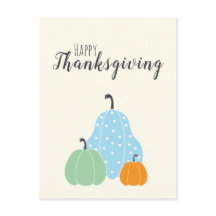 Happy Thanksgiving Cute Pumpkins Green Blue Sinaas