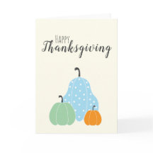 Happy Thanksgiving Cute Pumpkins Green Blue Sinaas