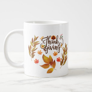 Happy Thanksgiving Cute Turkey Grote Koffiekop
