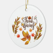 Happy Thanksgiving Cute Turkey Keramisch Ornament (Links)