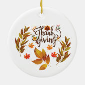 Happy Thanksgiving Cute Turkey Keramisch Ornament (Achterkant)