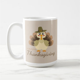 Happy Thanksgiving Cute Turkey Koffiemok