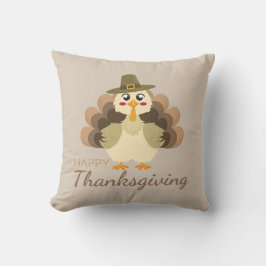 Happy Thanksgiving Cute Turkey Kussen