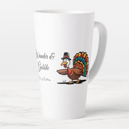 Happy Thanksgiving Cute Turkey Latte Mok (Rechterhoek)