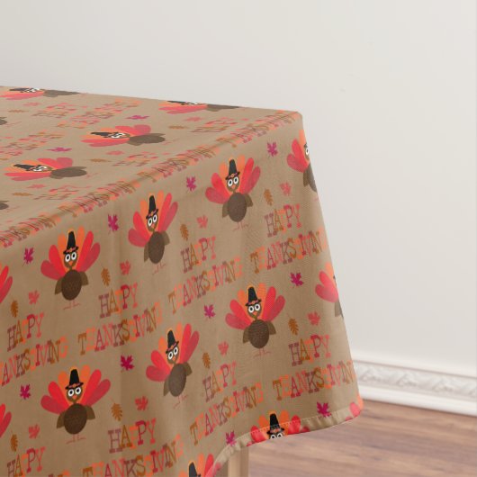 Happy Thanksgiving | Cute Turkey Pattern Tafelkleed (Voorbeeld)