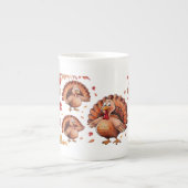 Happy Thanksgiving Cute Turkey Porselein Kop (Voorkant)