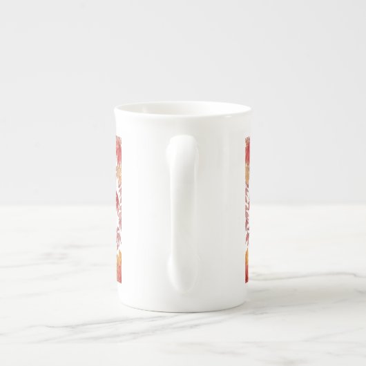 Happy Thanksgiving Cute Turkey Porselein Kop (Achterkant)