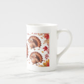 Happy Thanksgiving Cute Turkey Porselein Kop (Rechts)