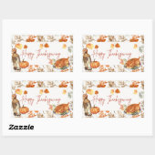 Happy Thanksgiving Cute Turkey Rechthoekige Sticker (Vel)