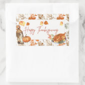 Happy Thanksgiving Cute Turkey Rechthoekige Sticker (Tas)
